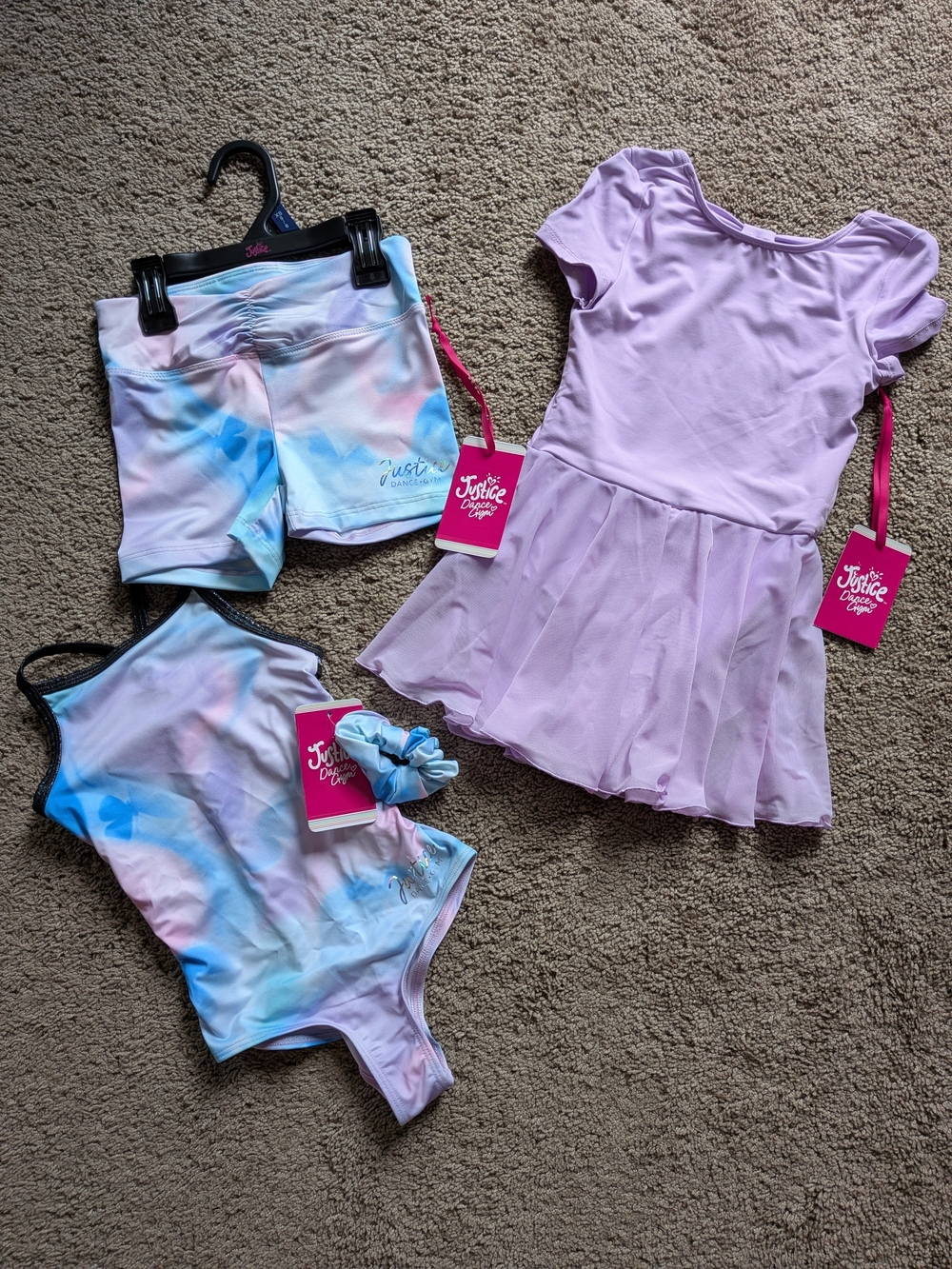Justice Dance Lavender & Pastel Tie-Dye Girls' Dancewear Set